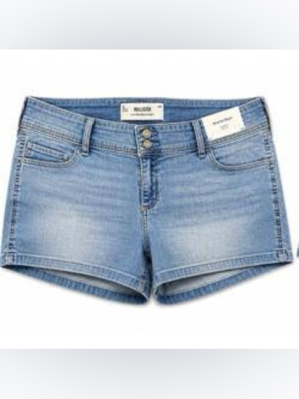 Hollister Low Rise Shortie Shorts Size 18 NWT 34” Waist Light Wash Denim